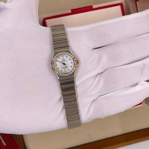 اوميغا ستيل وذهب طوق الماس