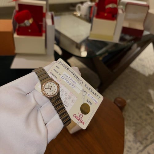 اوميغا نسائي اصدار MyChoice ستيل وذهب طوق الماس