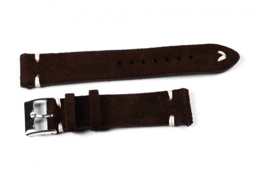 Vintage Chocolate Brown Suede - 21 mm سويدي بلون ا...