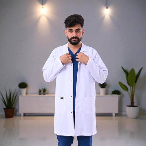 لاب كوت طبي موديل L1 (فيسكوز قطني)