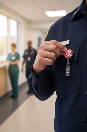 حامل بطاقة مع شعار مجسم ميدك