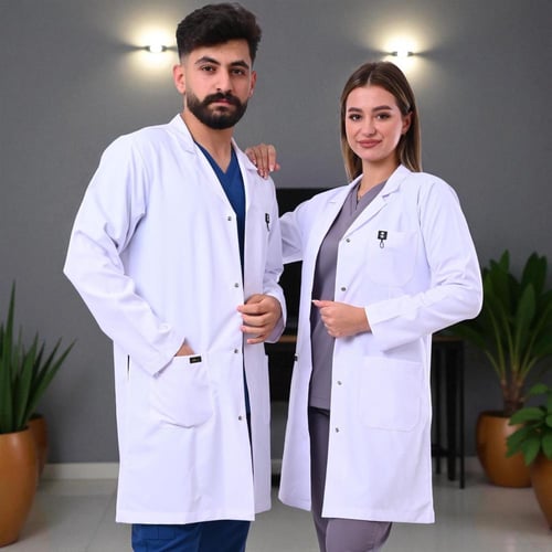 لاب كوت طبي موديل L1 (فيسكوز قطني)
