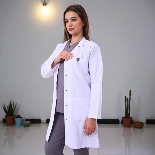 لاب كوت طبي موديل L1 (فيسكوز قطني)