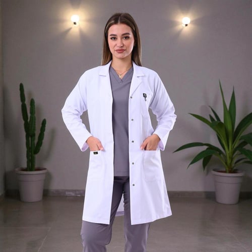 لاب كوت طبي موديل L1 (فيسكوز قطني)