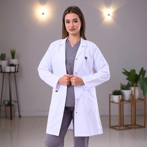 لاب كوت طبي موديل L1 (فيسكوز قطني)