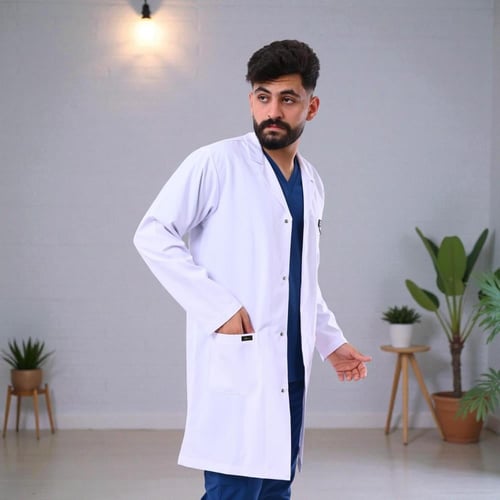 لاب كوت طبي موديل L1 (فيسكوز قطني)