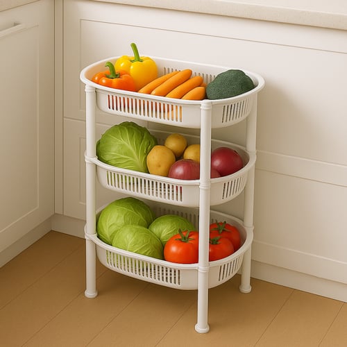 أرفف تخزين (خضار) بيضاوي 3 دور- رقم الموديل(352B)