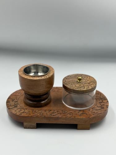 طقم خشب هندي علبة زجاج