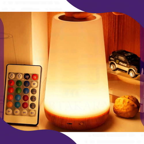 مصباح طاولة لاسلكي محمول قابل لإعادة الشحن بألوان...