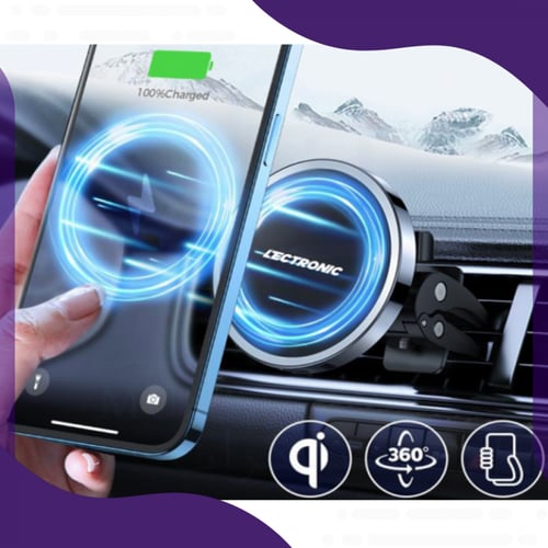 حامل جوال مغناطيسي يدعم الشحن اللاسلكي السريع