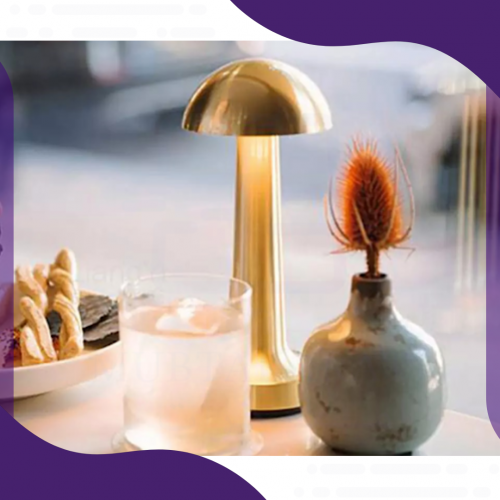 مصباح طاولة معدني لاسلكي محمول قابل لإعادة شحن