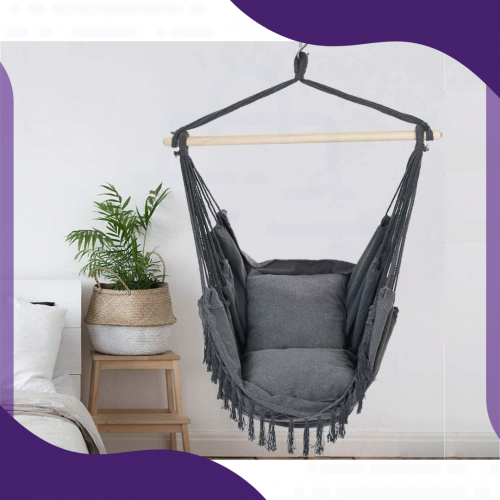 أرجوحة كرسي معلق مع وسادتين