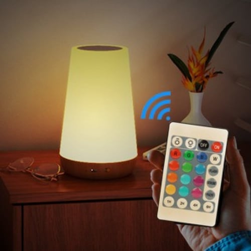 مصباح طاولة لاسلكي محمول قابل لإعادة الشحن بألوان...