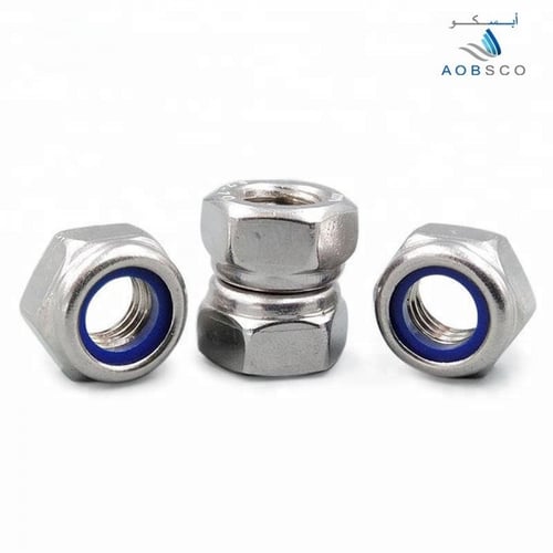 Lock Nut , Grade 2, White Zinc Plated, Sizes :1/4"...