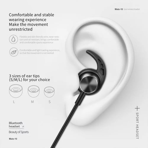 سماعات اذن رياضية بلوتوث جودة عالية لون اسود