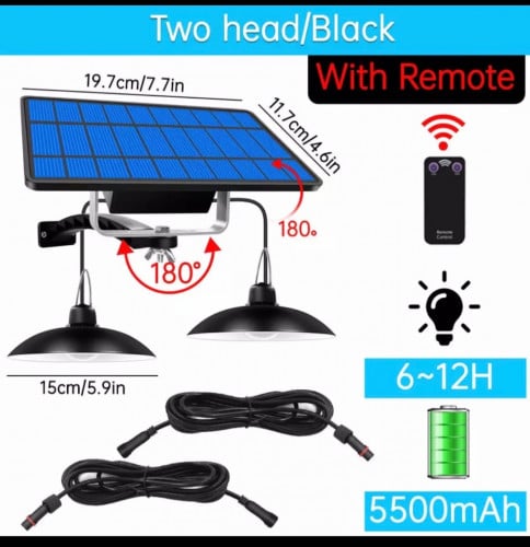 اضاءة ليد تعمل بالطاقة الشمسية لون كريمي مع 2 لمبة...