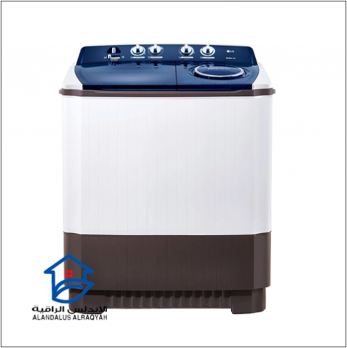 غسالة LG حوضين سعة 12 كجم أبيض مزودة بتقنية Roller...