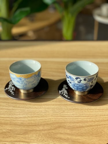 قواعد فناجيل خشب -كوسترات (6 حبات )