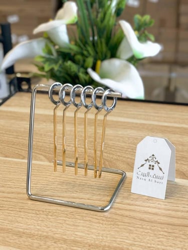 طقم ملاعق 6 قطع مع استاند أنيق