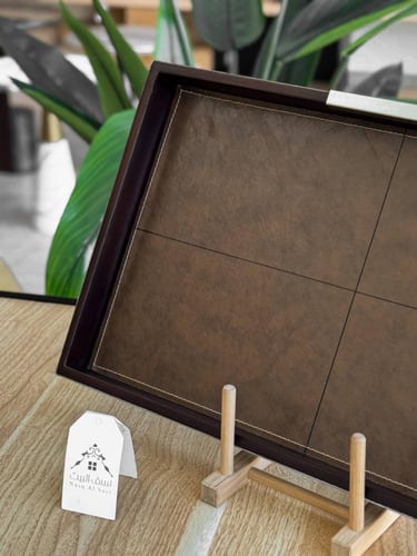 صينية تقديم مستطيلة من الجلد