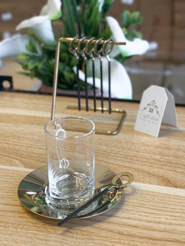 طقم ملاعق 6 قطع مع استاند أنيق