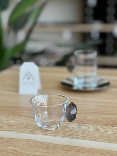 طقم 18 قطعة مع مسكة ألماسية رمادية