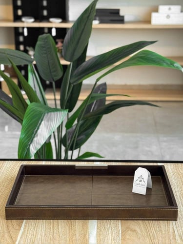 صينية تقديم مستطيلة من الجلد