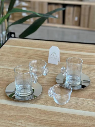 طقم 18 قطعة مع مسكة ألماسية شفافة