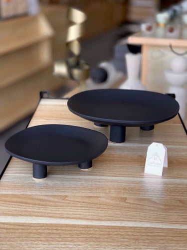 حامل ضيافة أسود من السيراميك