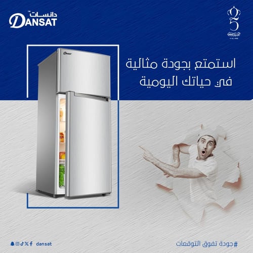 ثلاجة دانسات 16.47 قدم نظام تبريد بخار اللون ستيل...