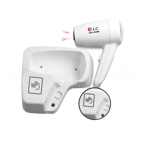 مجفف شعر مع قاعدة للتثبيت على الجدار من DLC