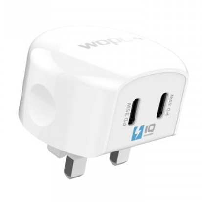شاحن جداري ووبو أبيض بمنفذين Type-C WOPOW A35