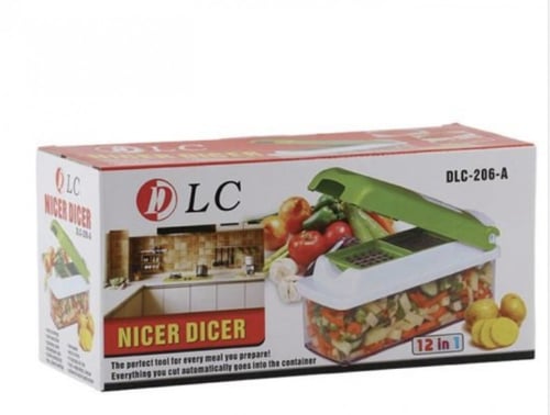 قطاعة خضروات دي إل سي 12 في 1 أبيض / أخضر .206