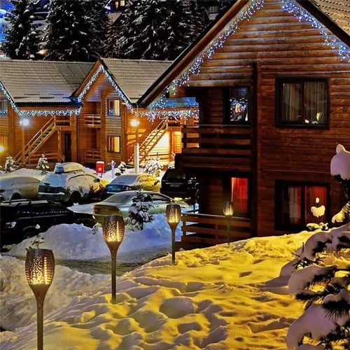 مصباح شعلة خارجي 96 LEDs مقاوم للماء بإضاءة وميض ا...