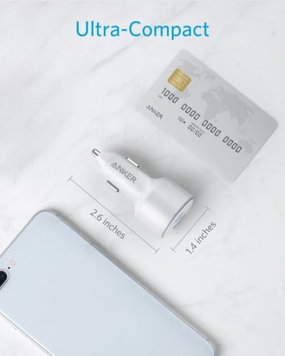 شاحن سيارة | أنكر | شحن ذكي بمخرجين IQ2 و PD | أبي...