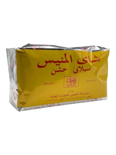 شاي المنيس اسود علبة كرتون اصفر - خشن _ 450 جرام ا...