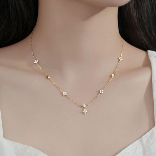 سلسال شوكر فضة استرليني 925 فاخر وانيق مرصع بالماس