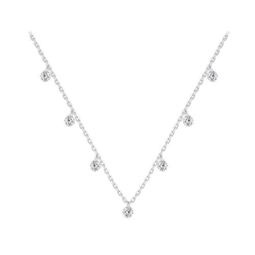 سلسال فضة استرليني على شكل قطرة ماء من الزركون