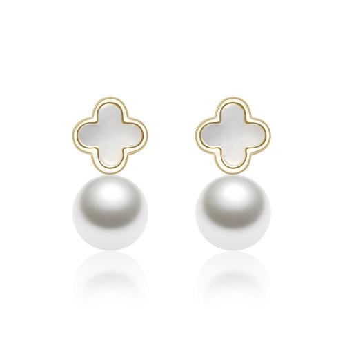 أقراط فضة على شكل زهرة فرنسية مرصعة بالزركون