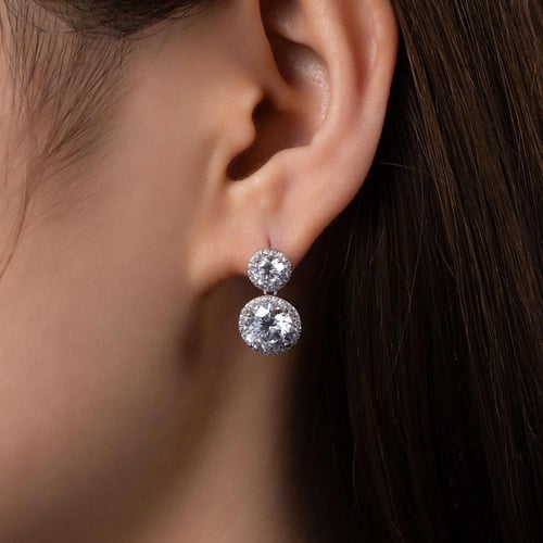 نصف طقم فاخر من الزركون المزدوج المستدير