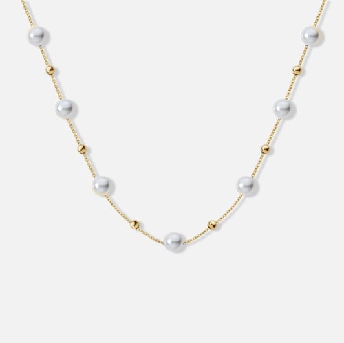 سلسال فضة 925 فاخر مرصع باللؤلؤ الطبيعي