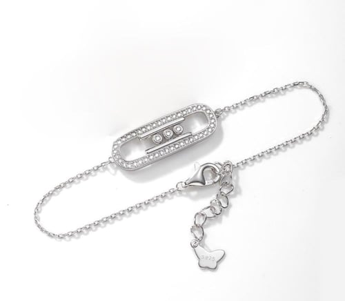 اسوارة كلاسيكية بتصميم بيضاوي منزلق أنيق مع أحجار...