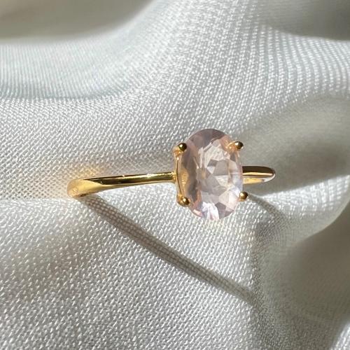 خاتم روز كوارتز فضة 925