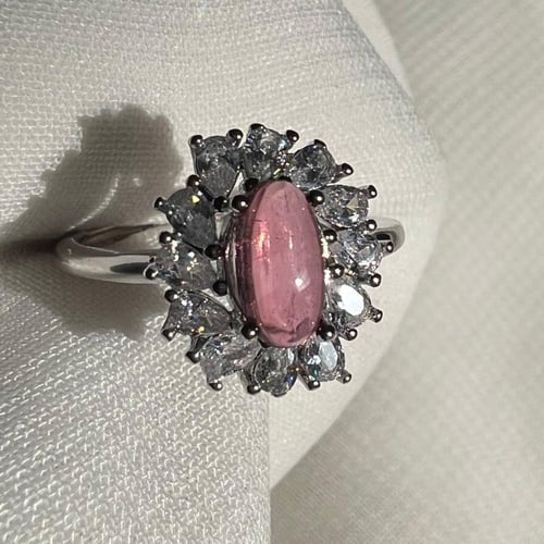 خاتم تورمالين وردي