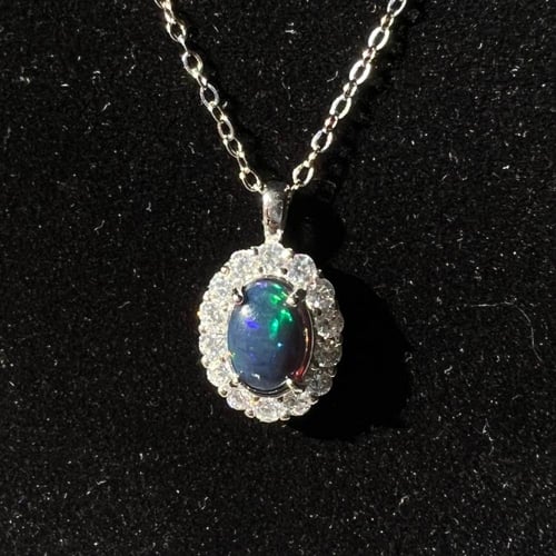 سلسال اوبال اسود فضة 925