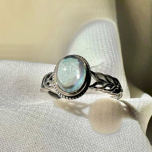 خاتم اكوامارين فضة 925