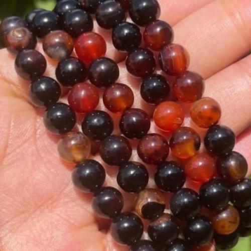 اسوارة عقيق احمر واسود 8mm