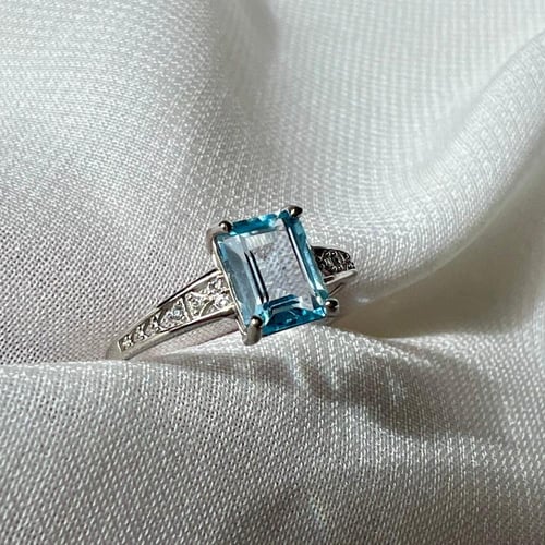 خاتم توباز فضة 925