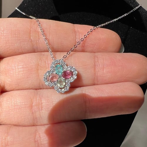 سلسال مكس تورمالين فضة 925