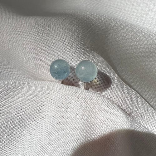 اقراط اكوامارين 4mm